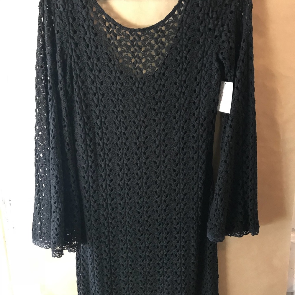 Free People black crochet dress. NWT size L